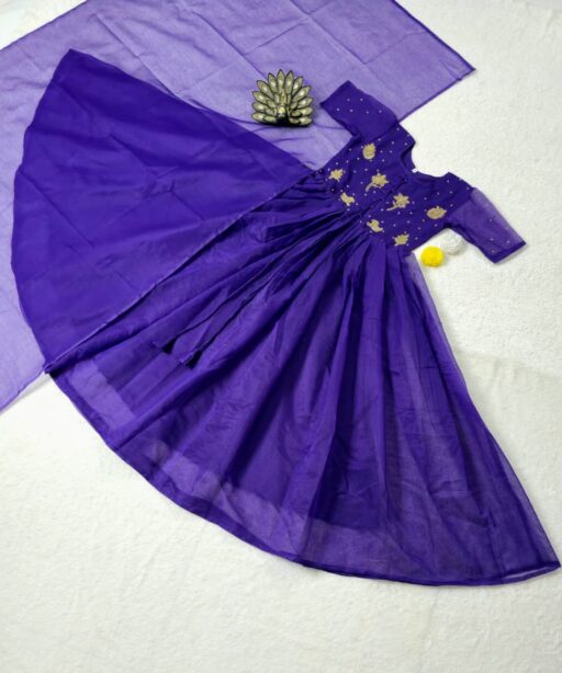 Navy Blue Kota Chex Ladies Gown