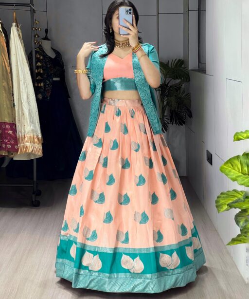 Silk Lehenga Koti Set