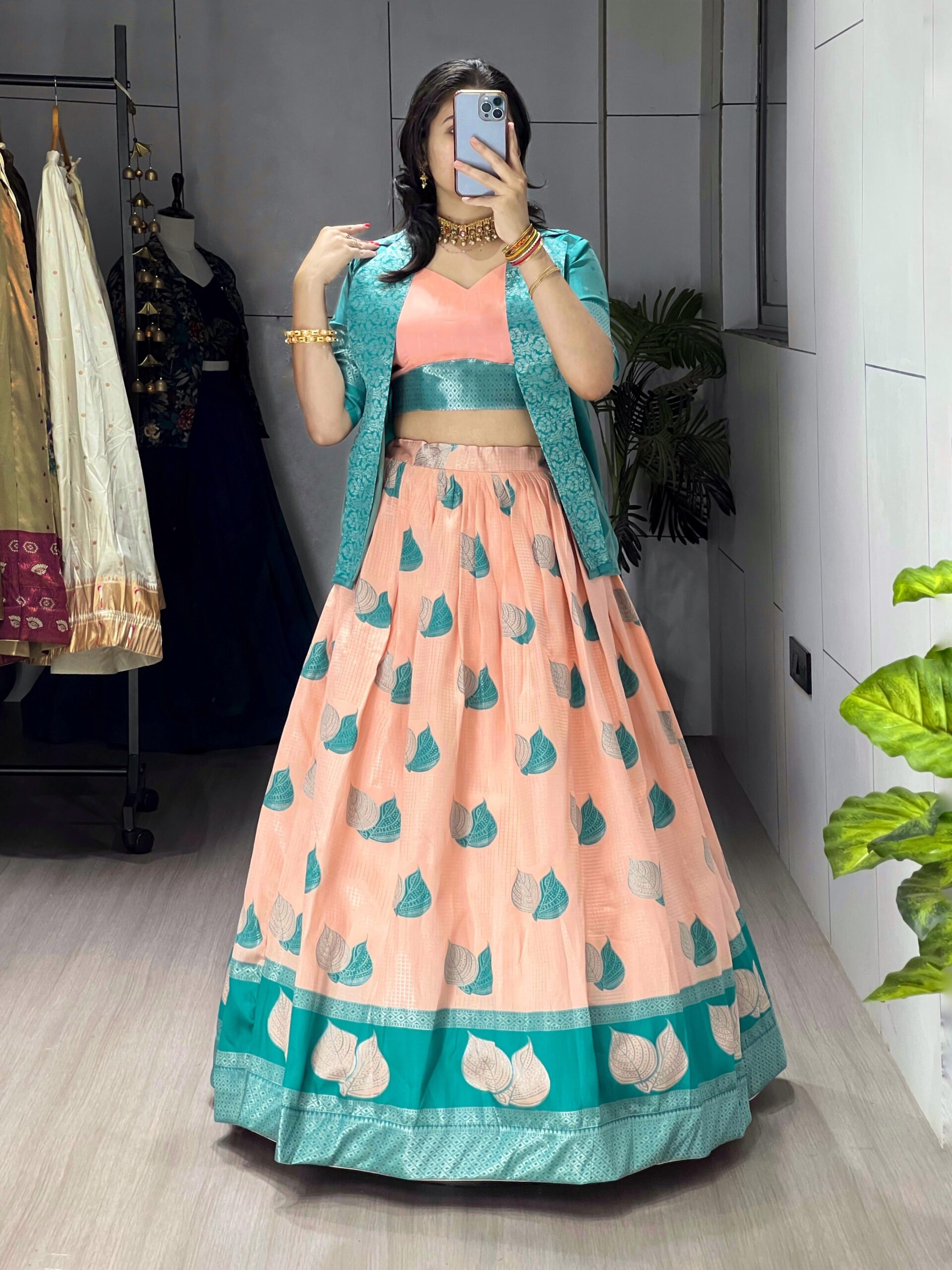 Silk Lehenga Koti Set