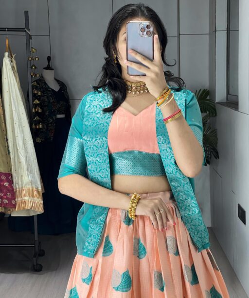 Silk Lehenga Koti Set