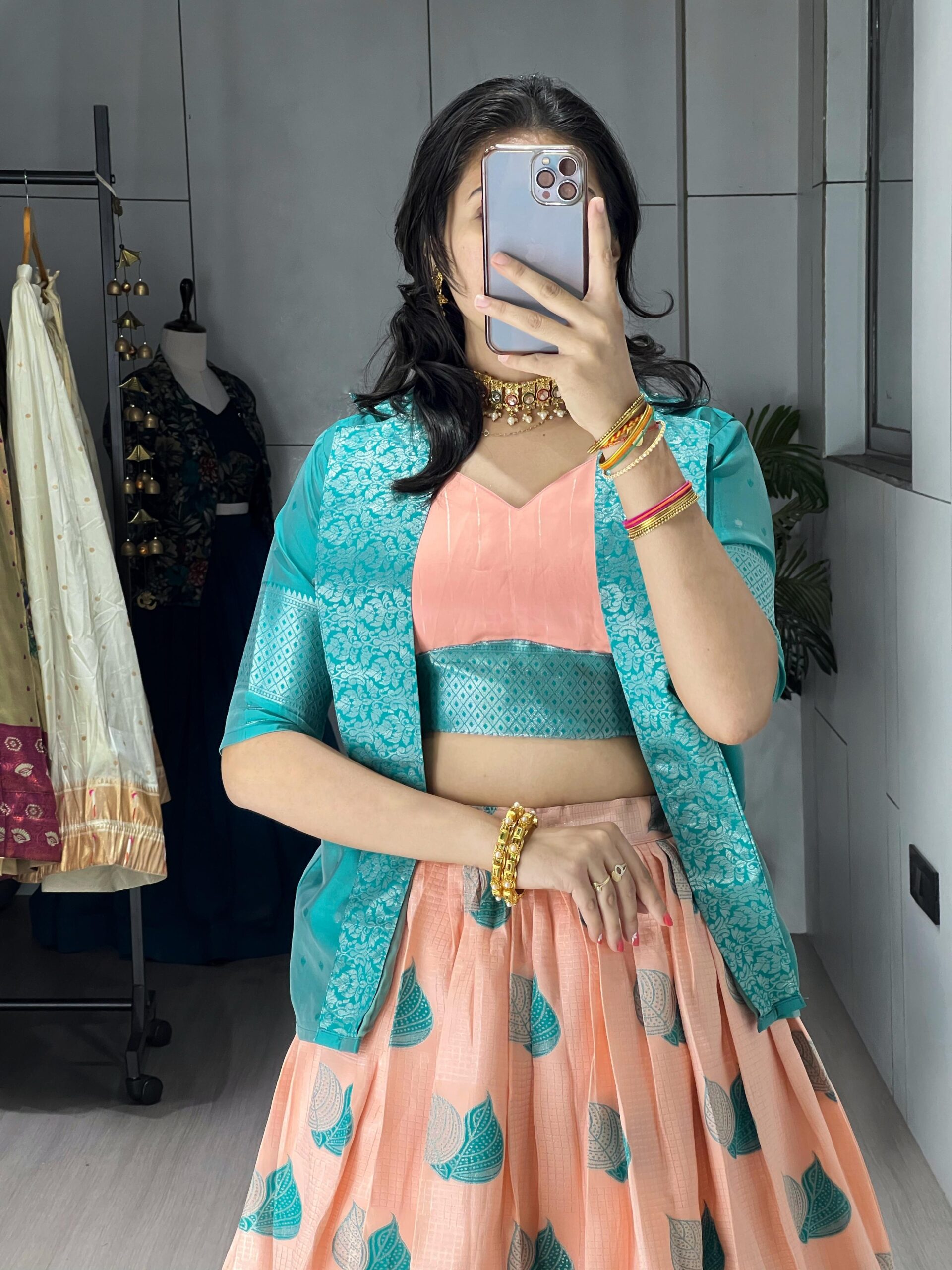 Silk Lehenga Koti Set