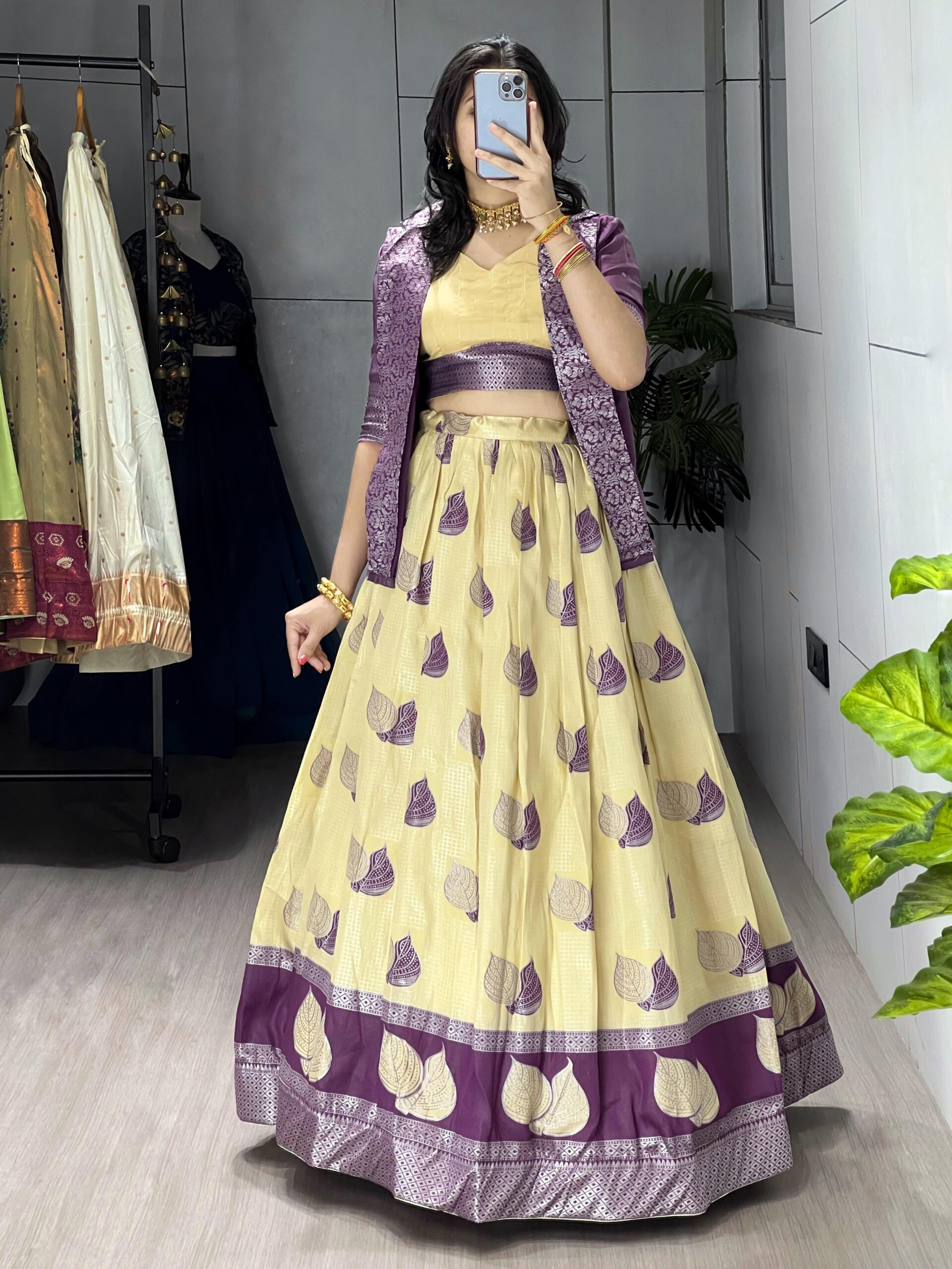 Silk Lehenga Koti Set