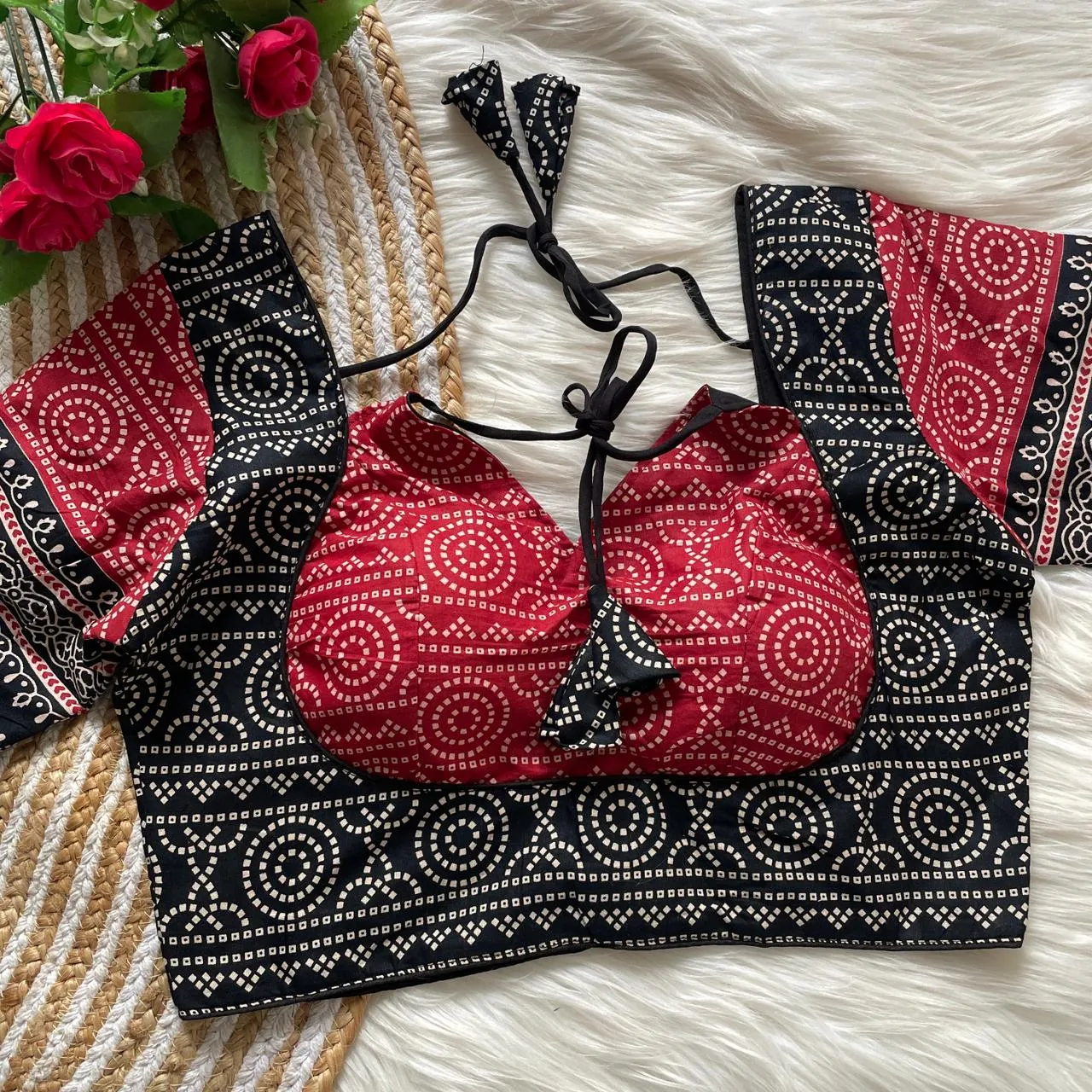 Ajrakh Printed Readymade blouse