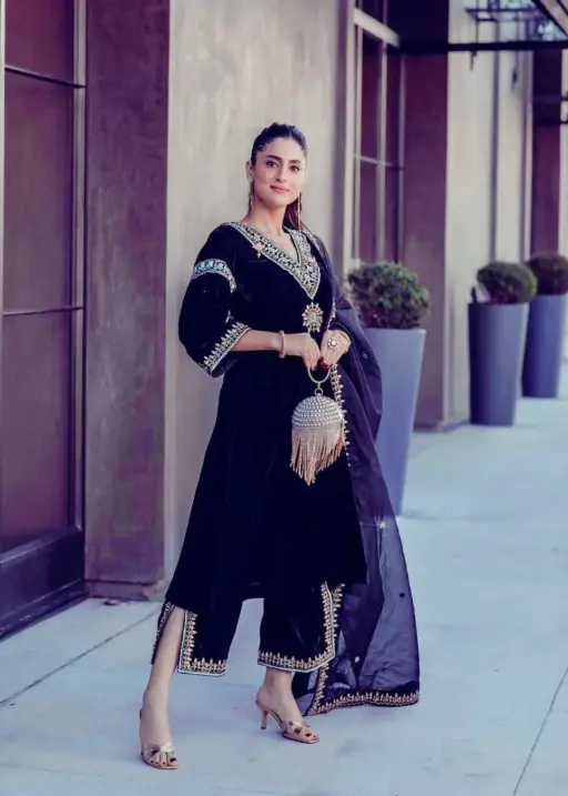 Anarkali Style Velvet Embroidery Suit