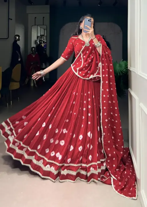 Bandhni Printed Big Flair Lehenga  Choli