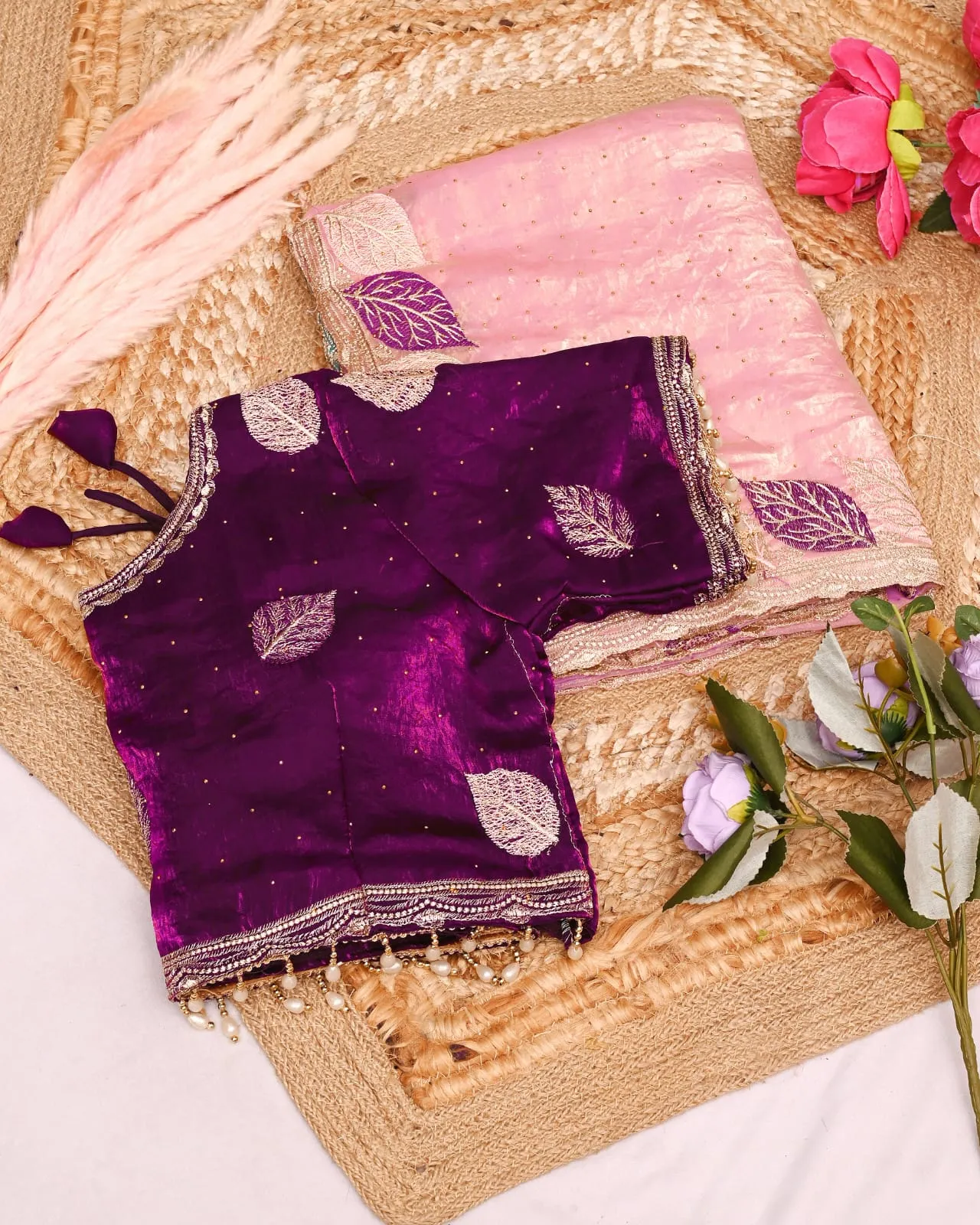 Beautiful Wedding Special Readymade Blouse Saree