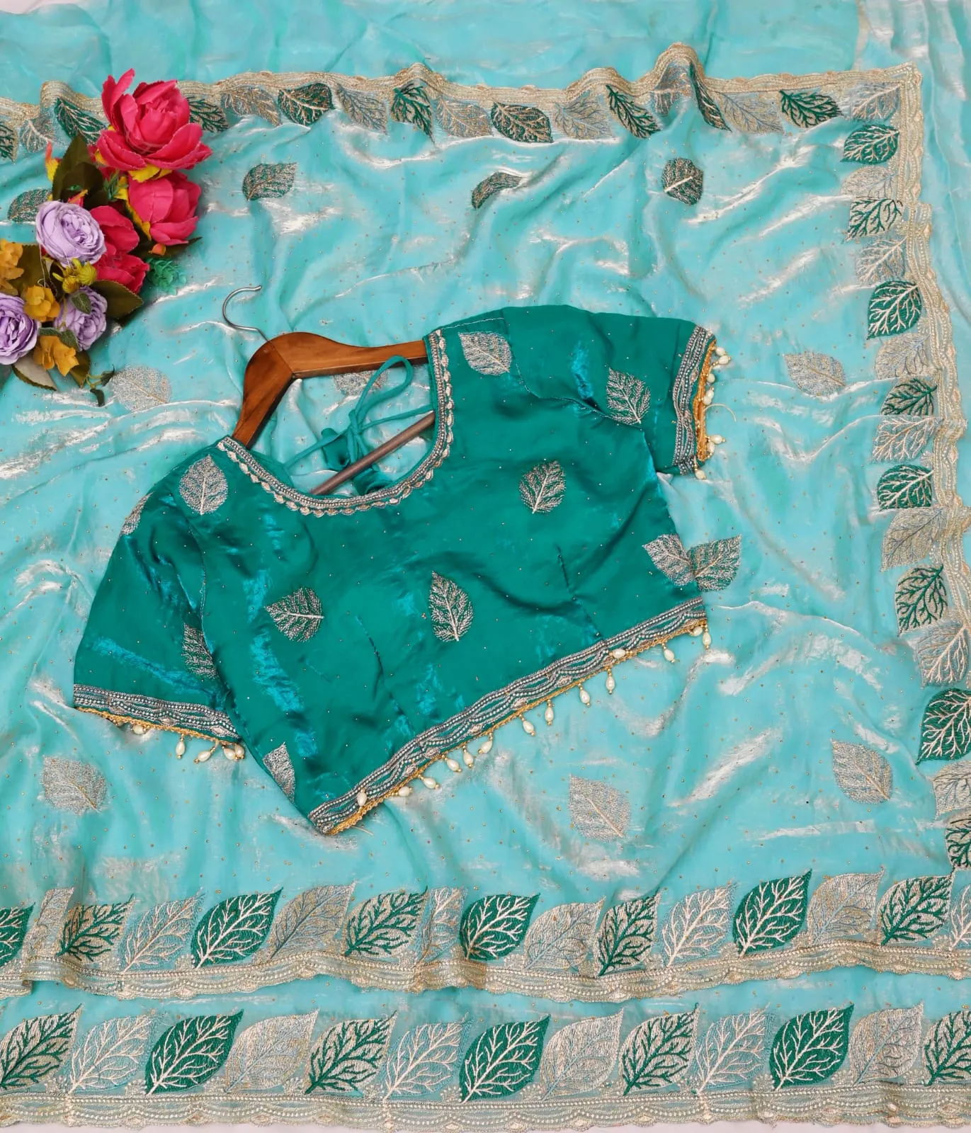 Beautiful Wedding Special Readymade Blouse Saree - Image 6