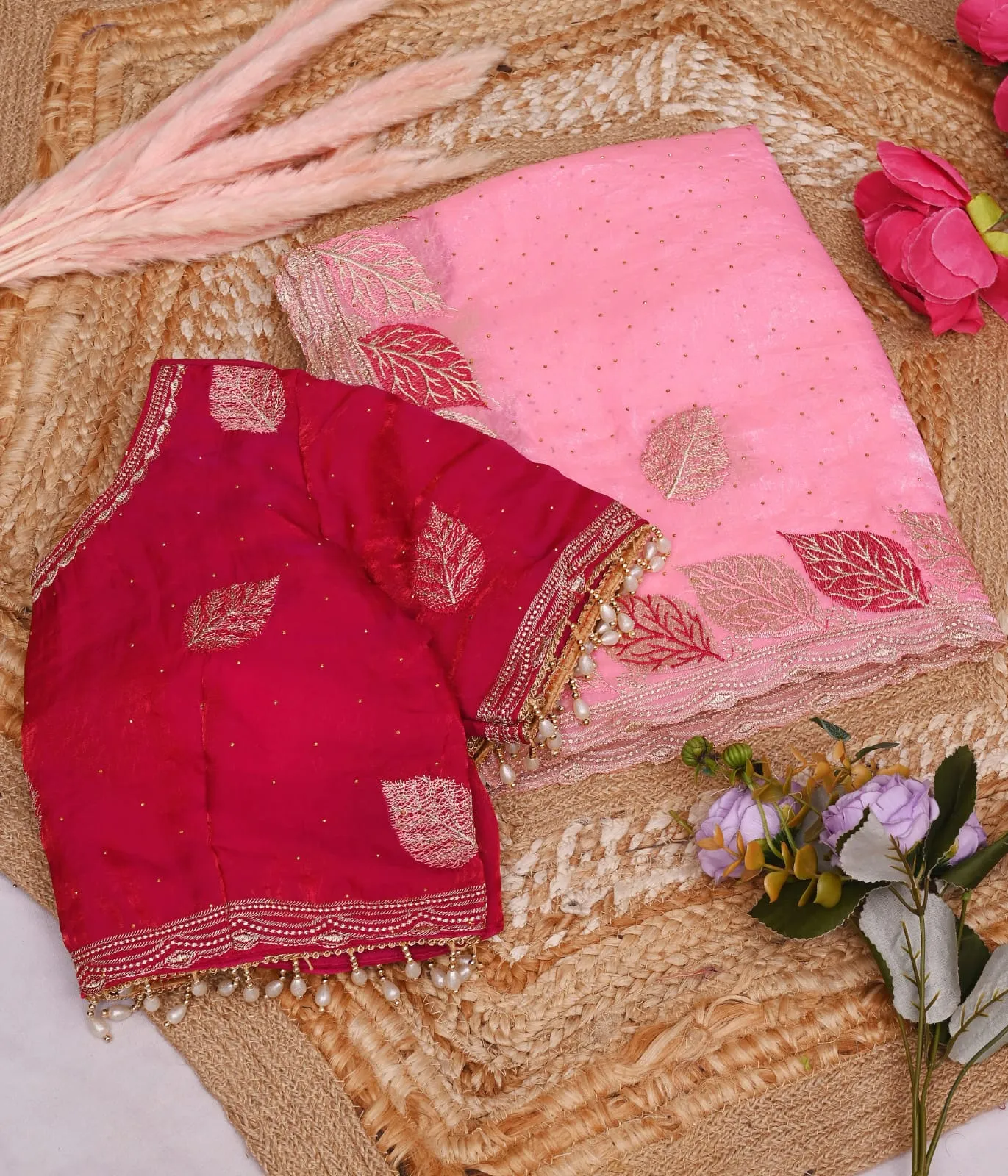 Beautiful Wedding Special Readymade Blouse Saree - Image 7