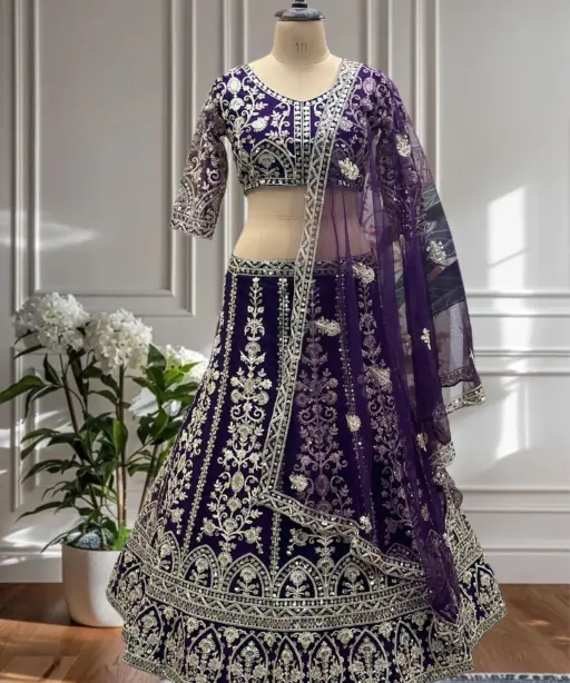 Big Size Net Lehenga for Wedding