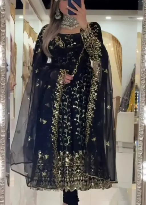 Boutique Sequence Embroidery Anarkali Suit