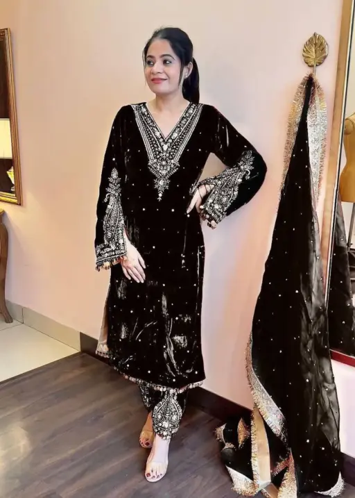 Buy Black Velvet Suit For Wedding