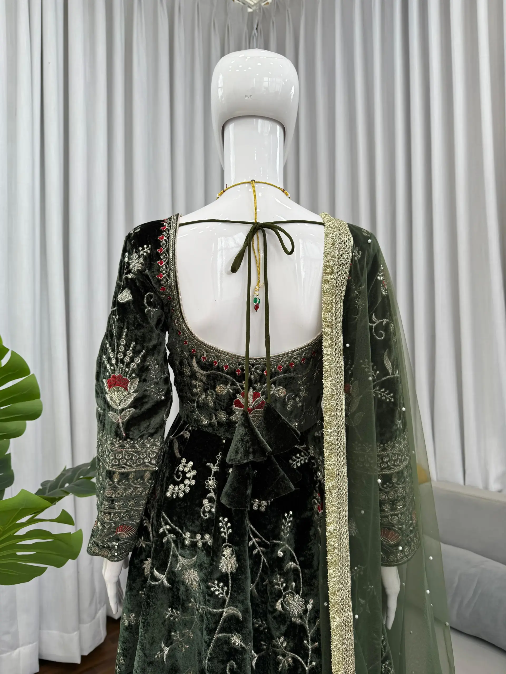 Buy Winter Velvet Anarkali Suit Under 2500 - Image 4