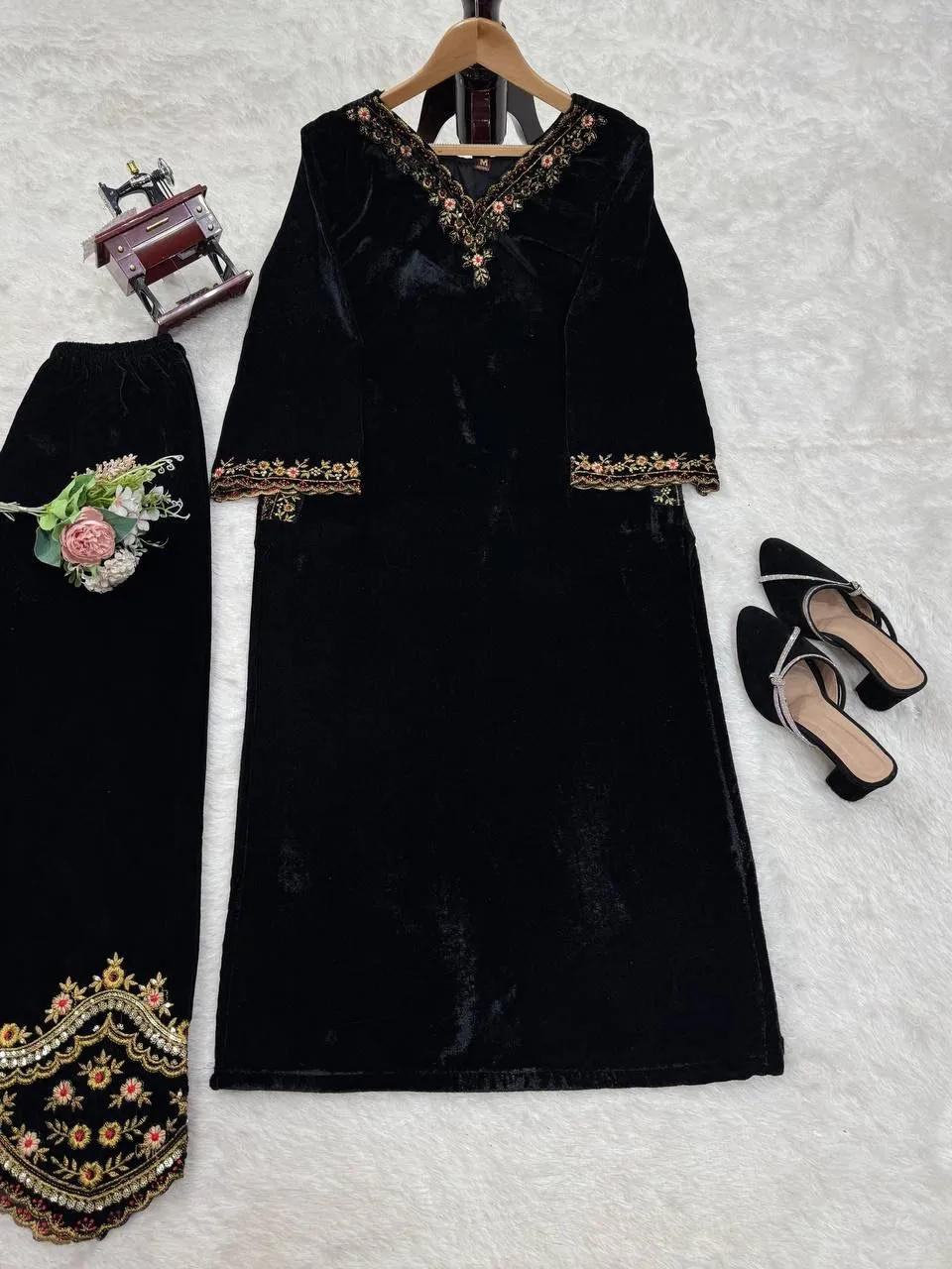 Embroidery Velvet Co ord Sets - Image 5