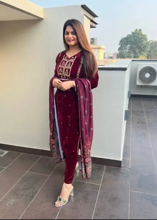 Embroidery Velvet Readymade Salwar