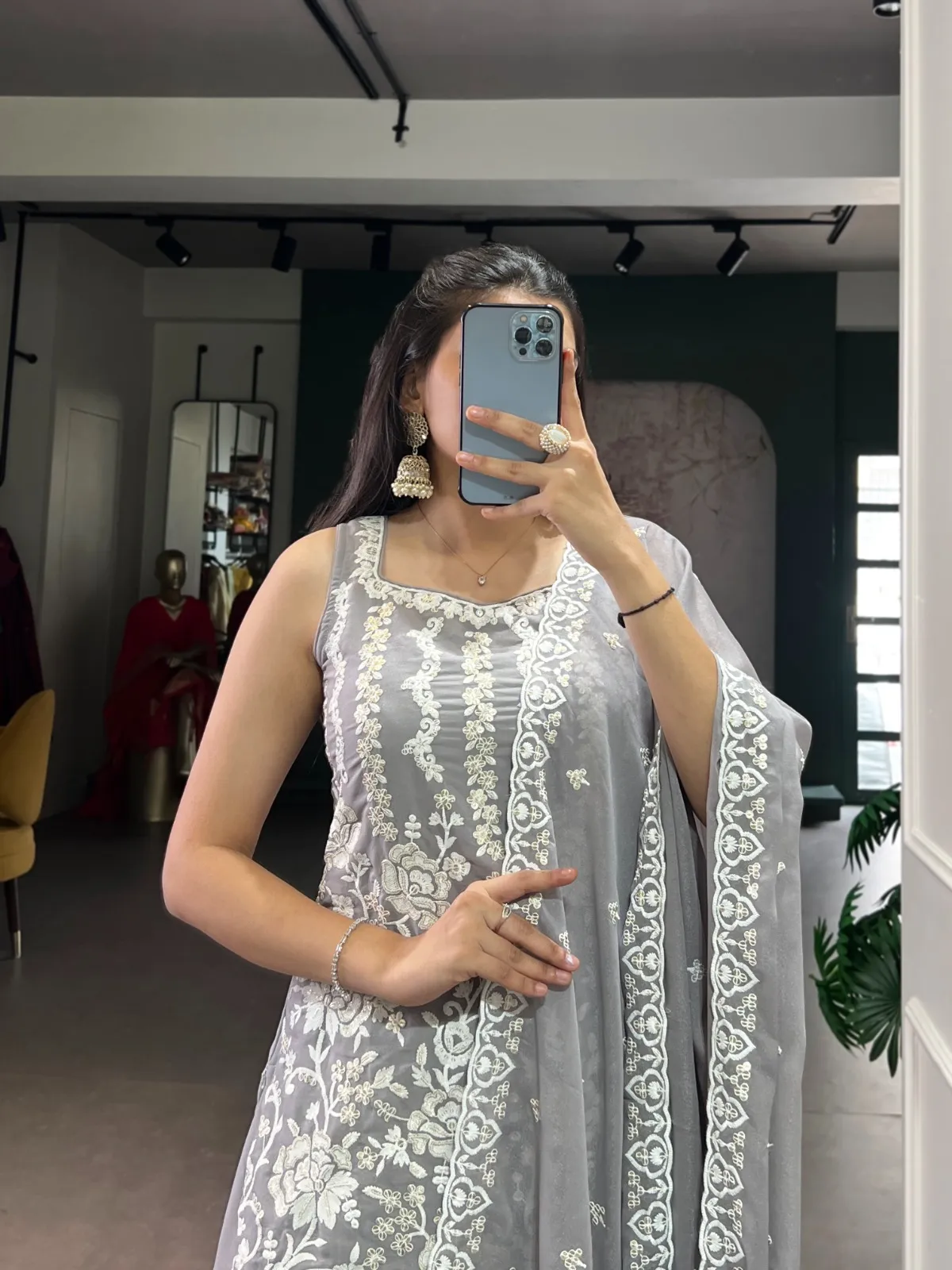 Fancy Grea Sharara Salwar Suit - Image 2