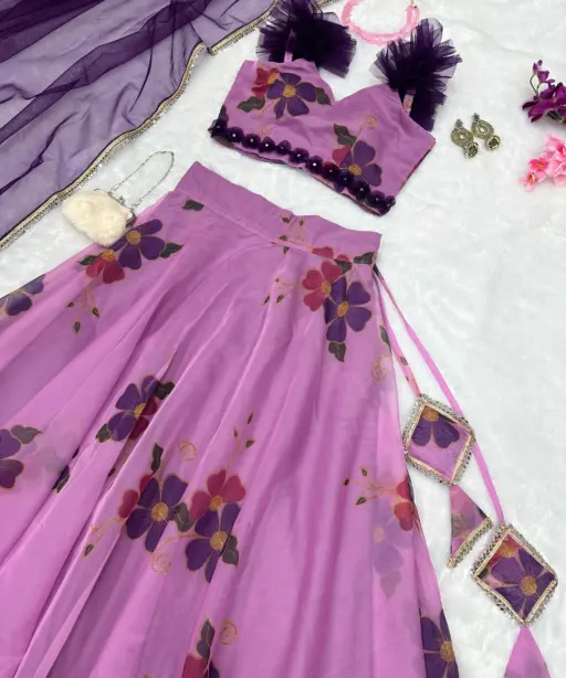 Floral  lehenga with Fancy Blouse