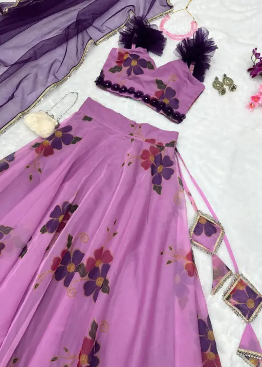 Floral  lehenga with Fancy Blouse