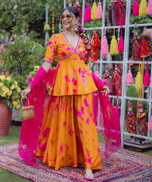 Haldi Special Designer Kurti Set