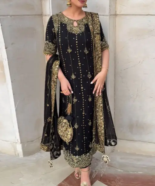 Heavy Embroidery Readymade Pakistani Dress