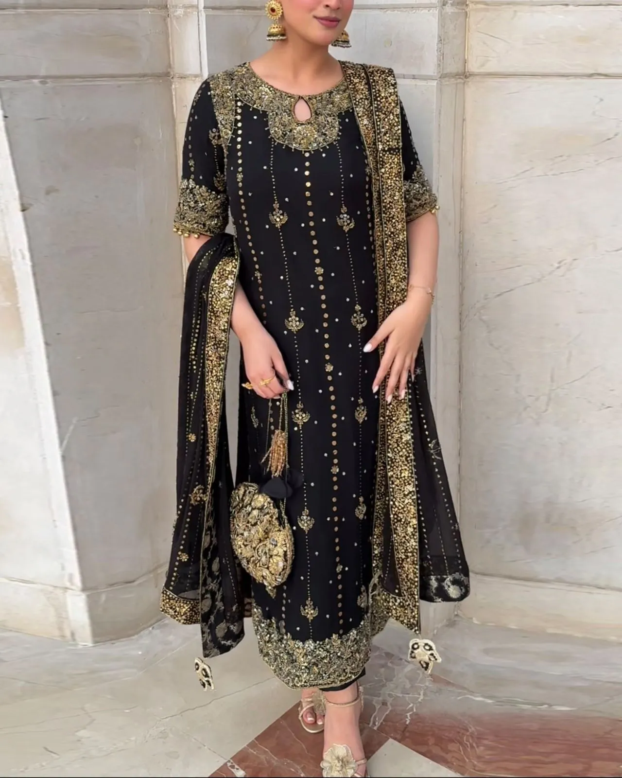Heavy Embroidery Readymade Pakistani Dress