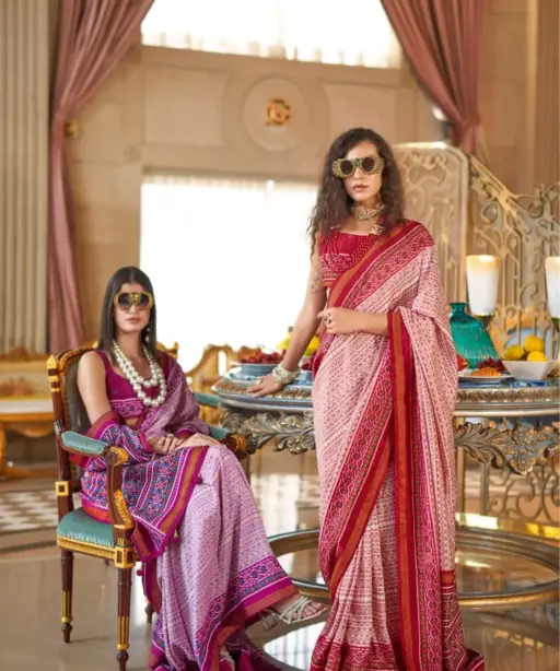 Ikkat Silk Printed Saree Collection