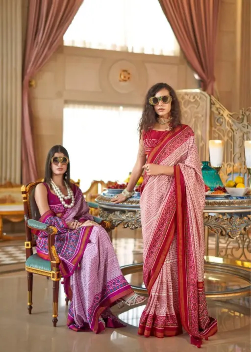 Ikkat Silk Printed Saree Collection