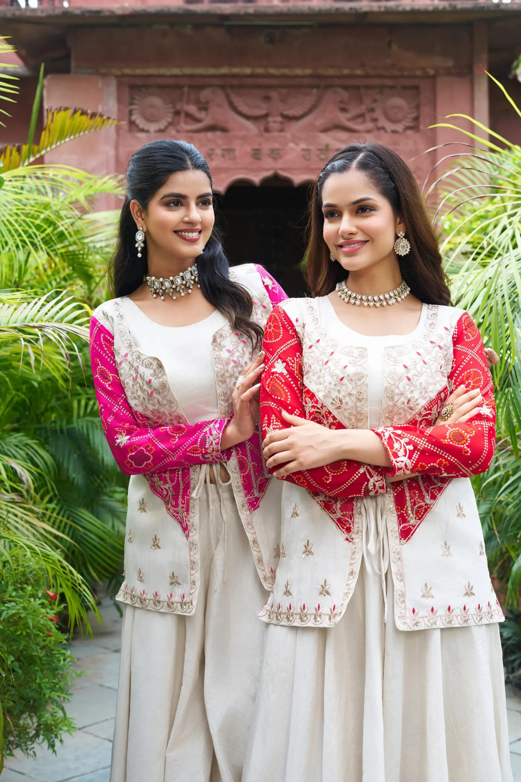 Indo Western with Bandhej Jacket for Wedding - Image 2