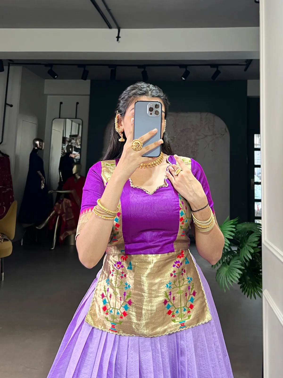 Lavender Cotton Silk Co Set Lehenga - Image 2