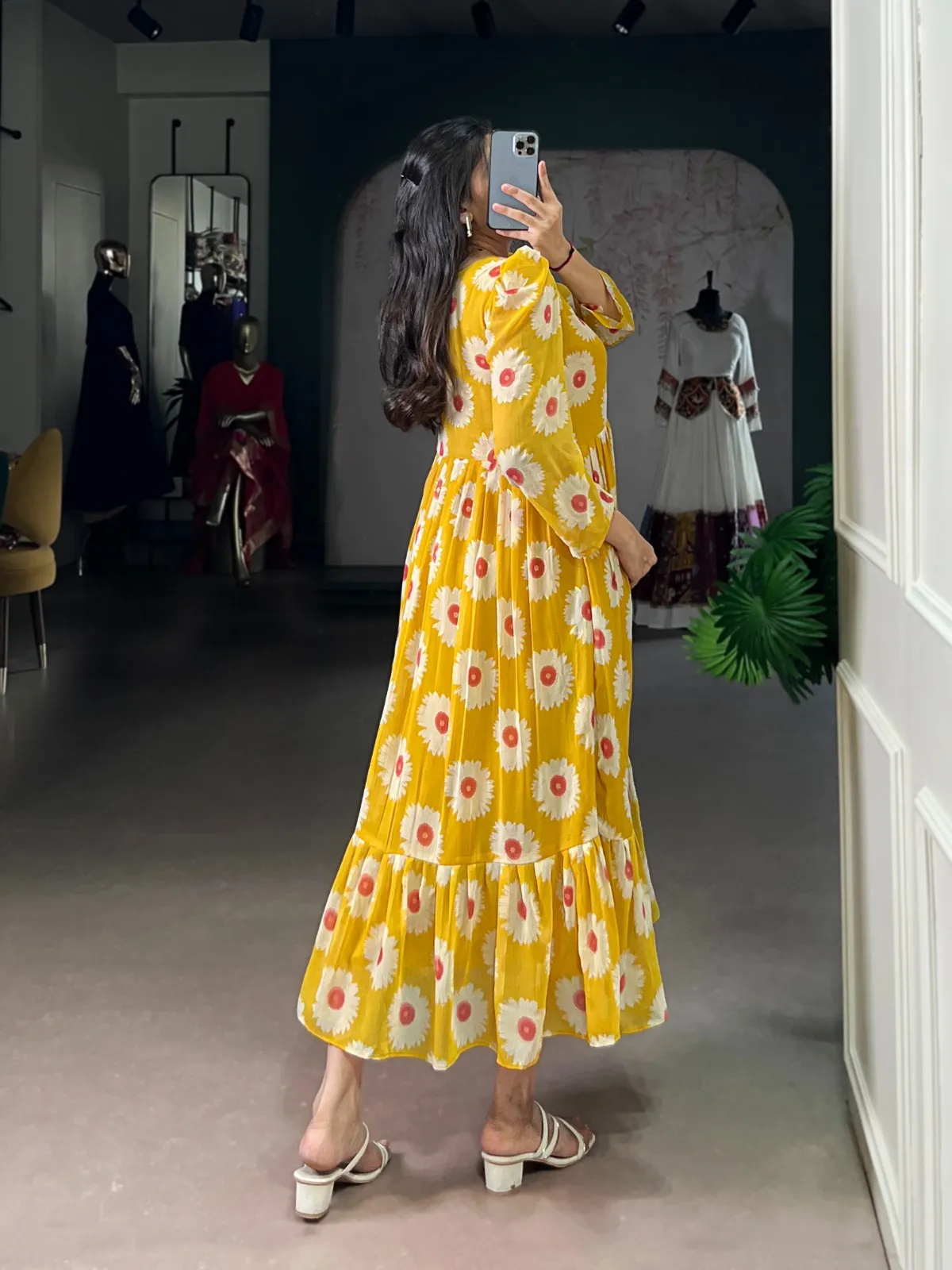 Mustard Floral Frocks - Image 4