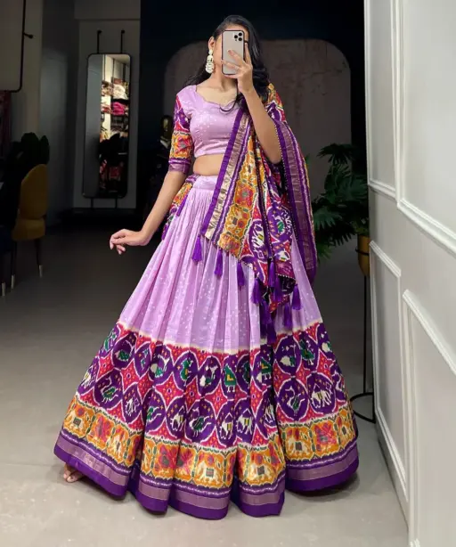 Patola Printed Lehenga Choli Purple