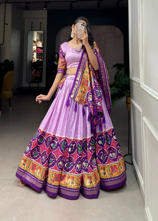 Patola Printed Lehenga Choli Purple