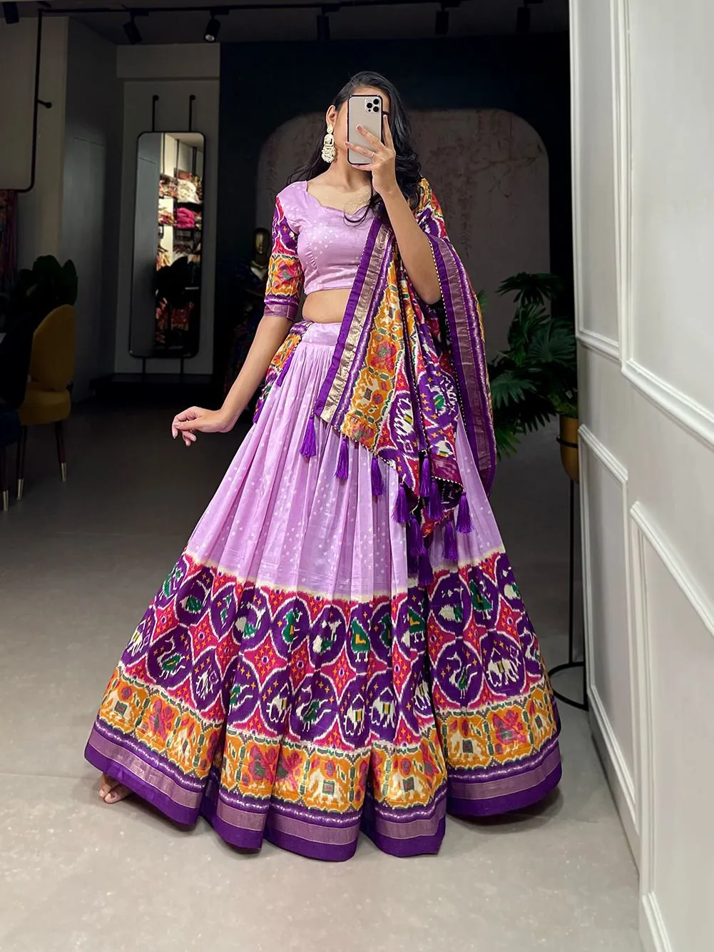 Patola Printed Lehenga Choli Purple