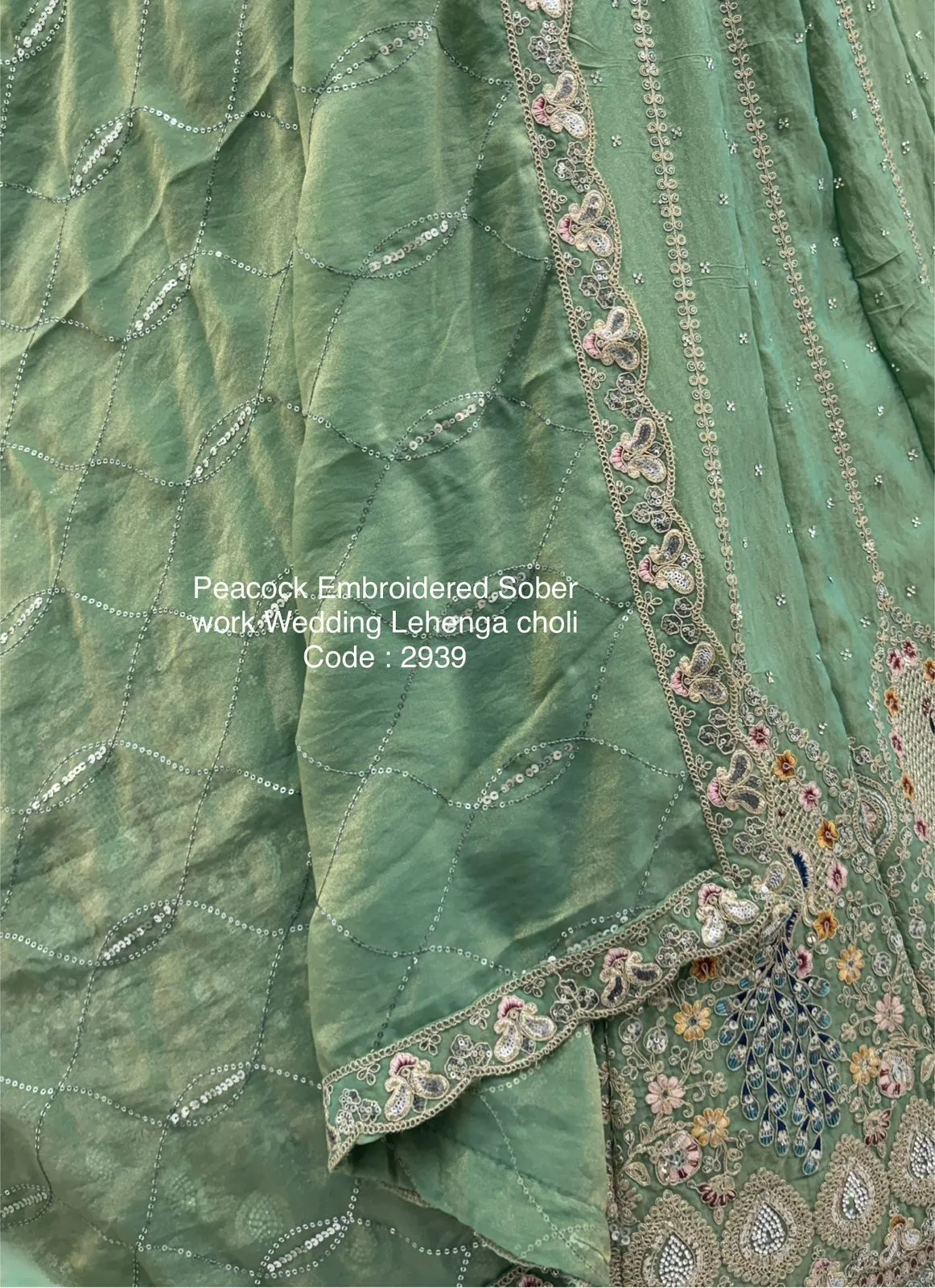 Peacock Embroidery Bridal Lehenga - Image 10
