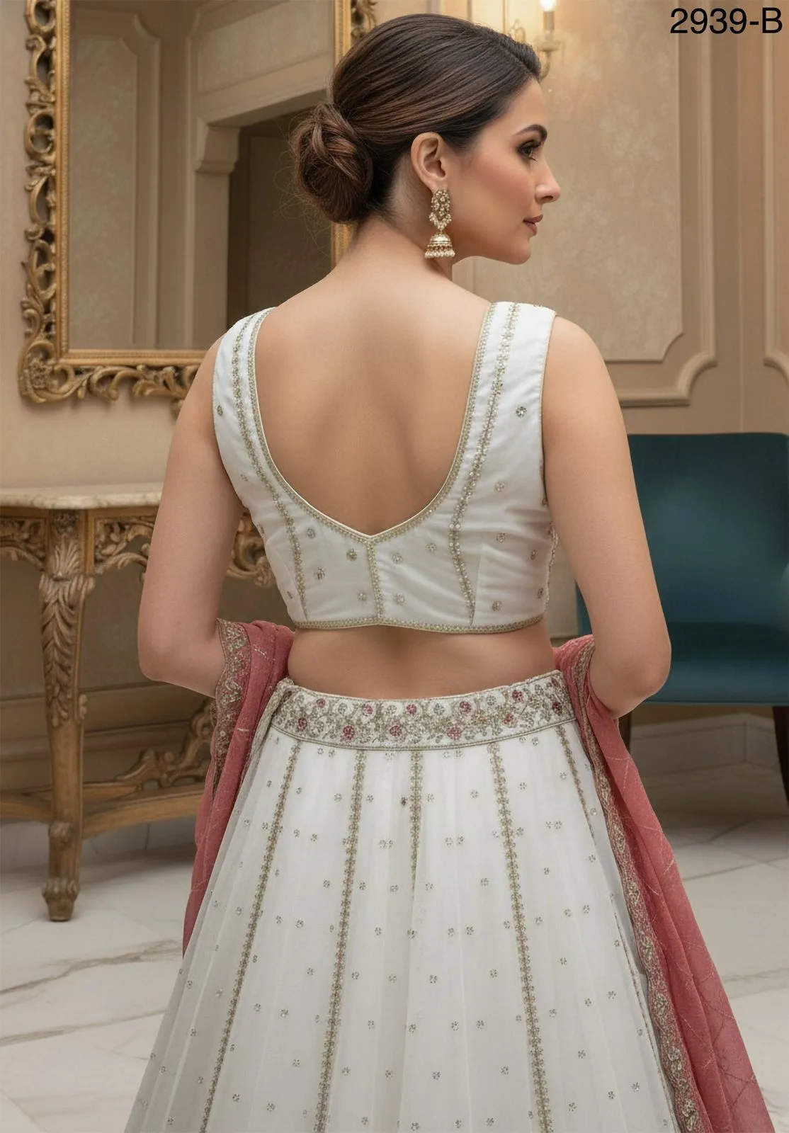 Peacock Embroidery Bridal Lehenga - Image 6