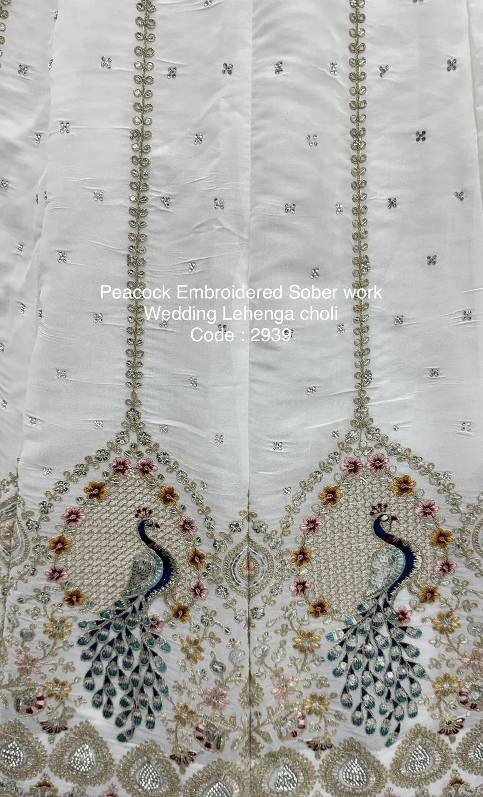 Peacock Embroidery Bridal Lehenga - Image 7