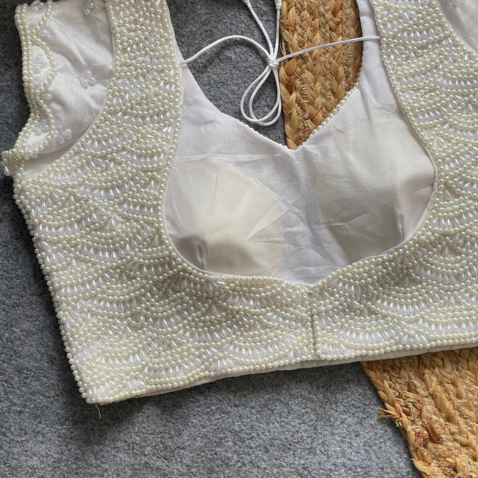 Pearl Moti Handwork Blouse - Image 2