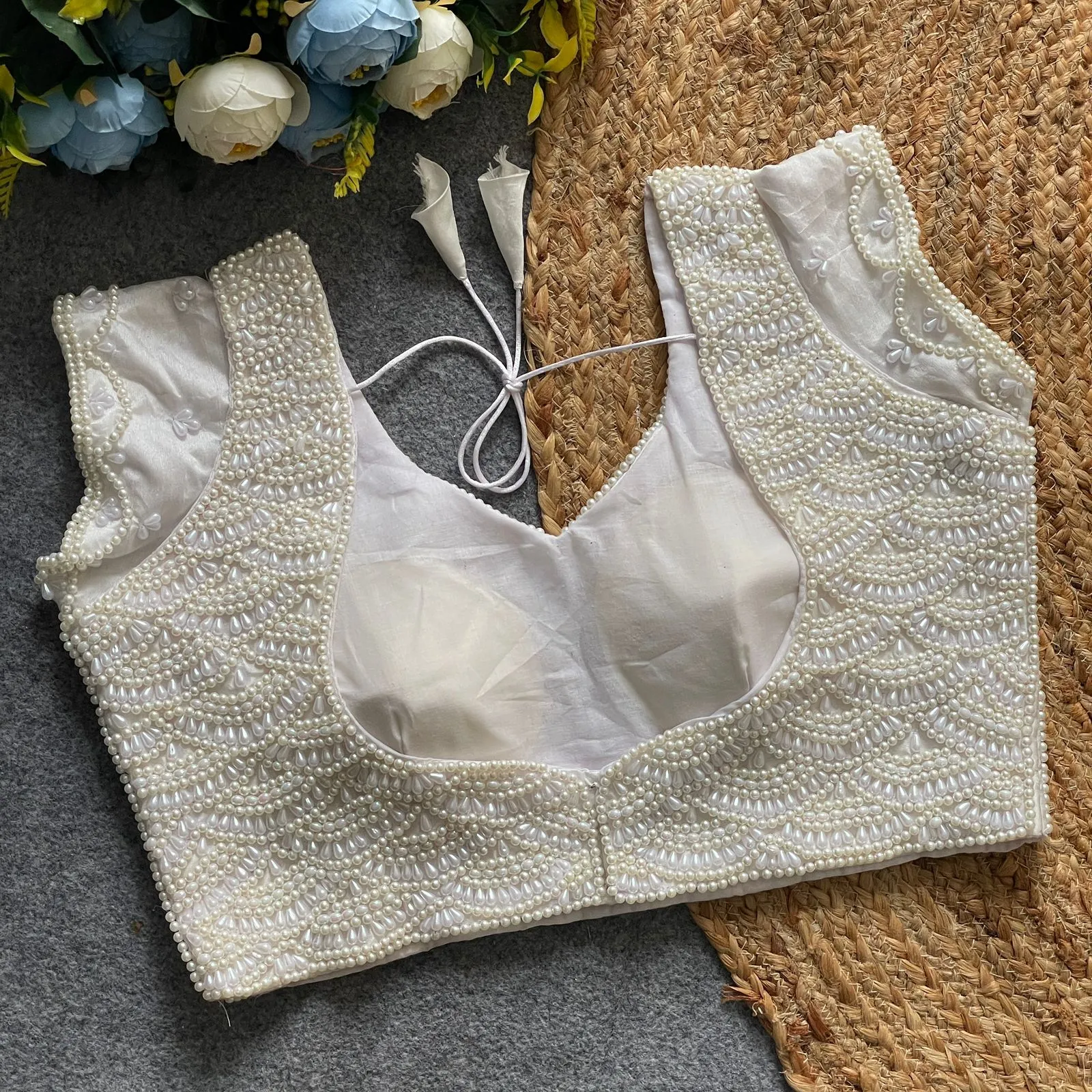 Pearl Moti Handwork Blouse - Image 3