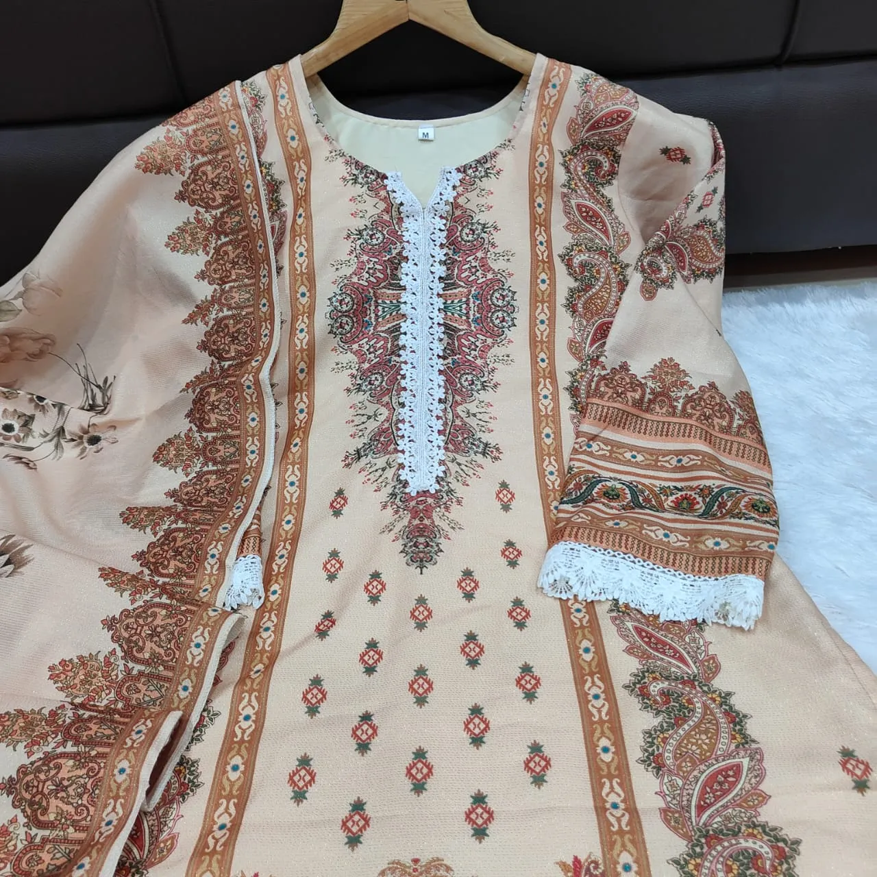 Plus Size Pakistani Printed Salwar Suit - Image 3