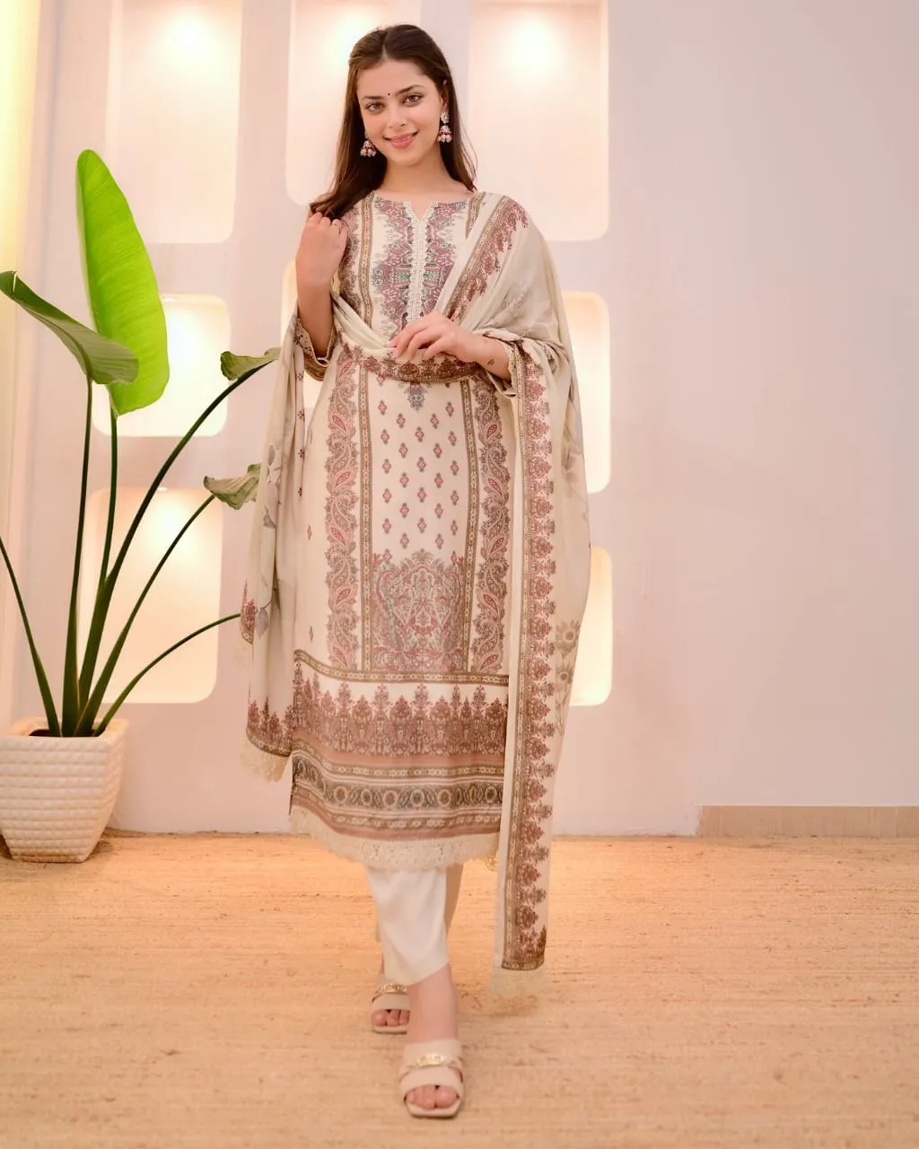 Plus Size Pakistani Printed Salwar Suit - Image 4