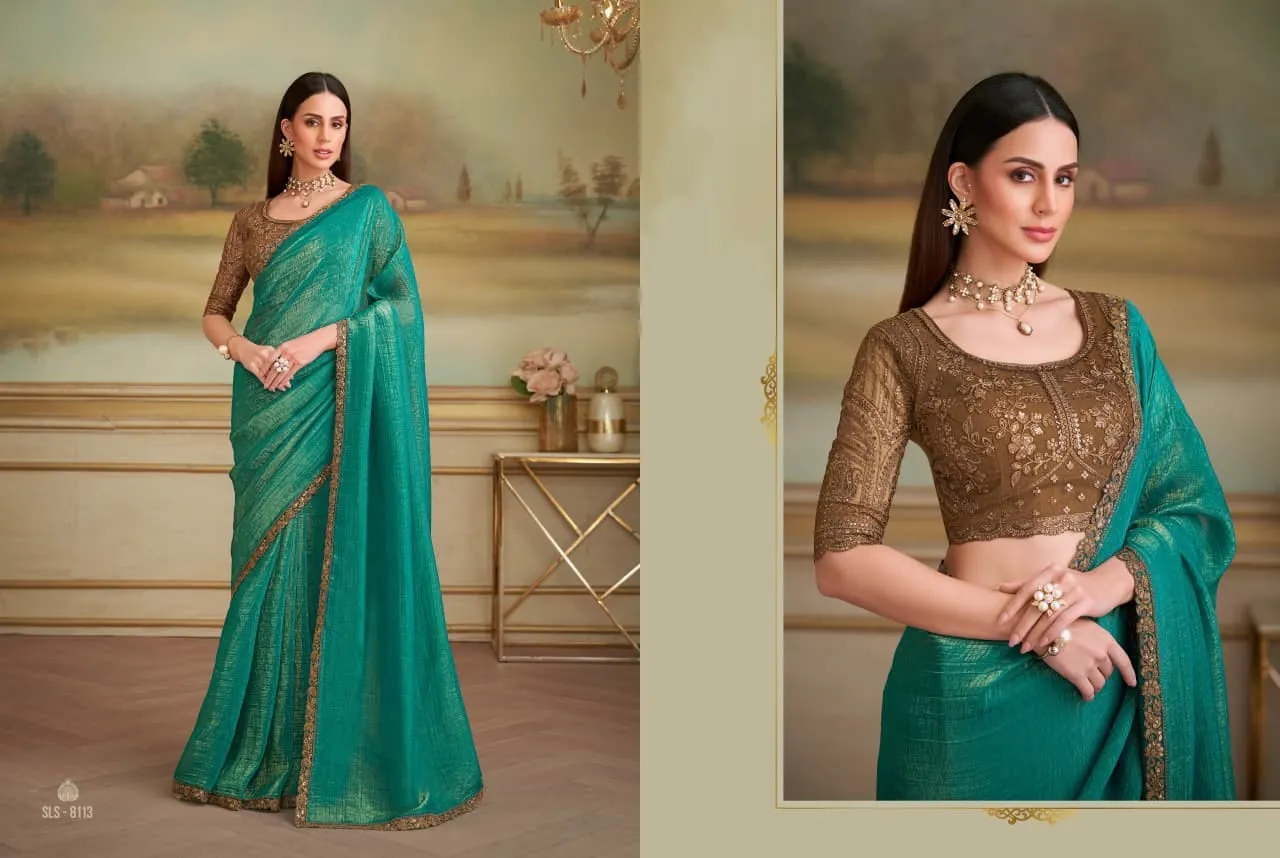 Premium Party Saree with Fancy Blouse - Image 2