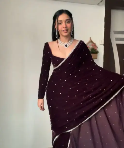 Premium Velvet Readymade Saree