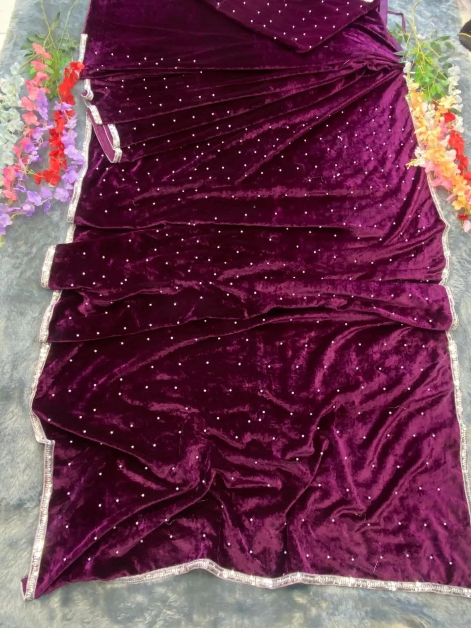 Premium Velvet Readymade Saree - Image 3