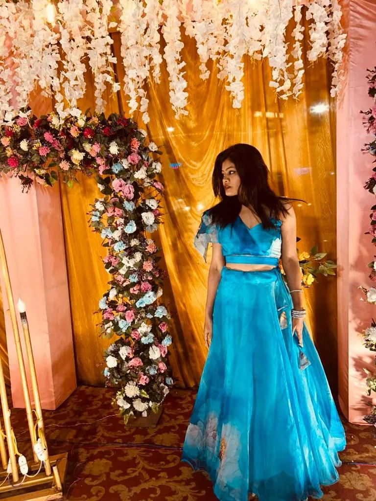 Readymade Floral Lehenga with Fancy Blouse - Image 3