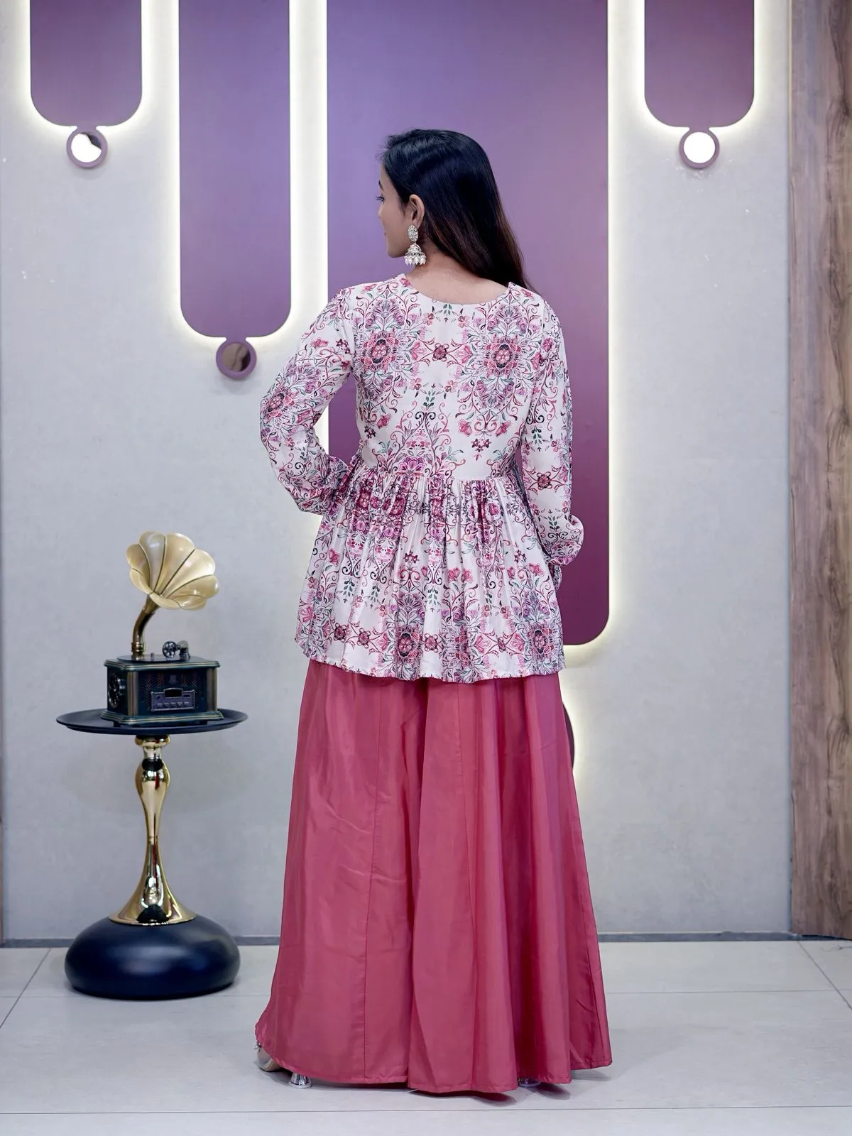 Short top with Plazzo Kurti Set - Image 4