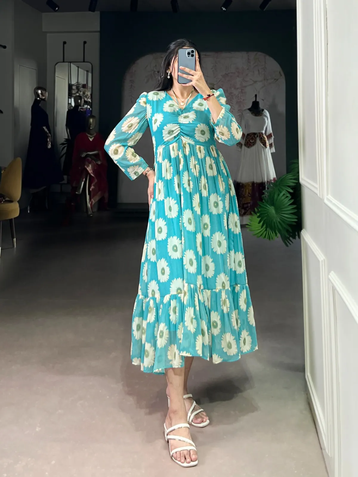 Sky Blue Beach Wear Frock