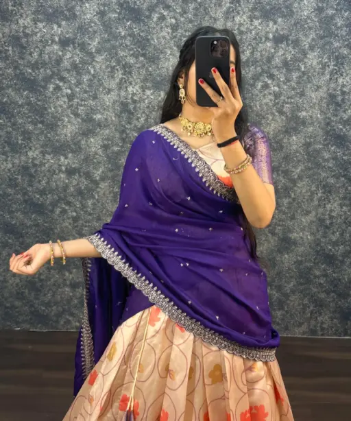 South Special Litchi Silk Lehenga Choli Under Budget