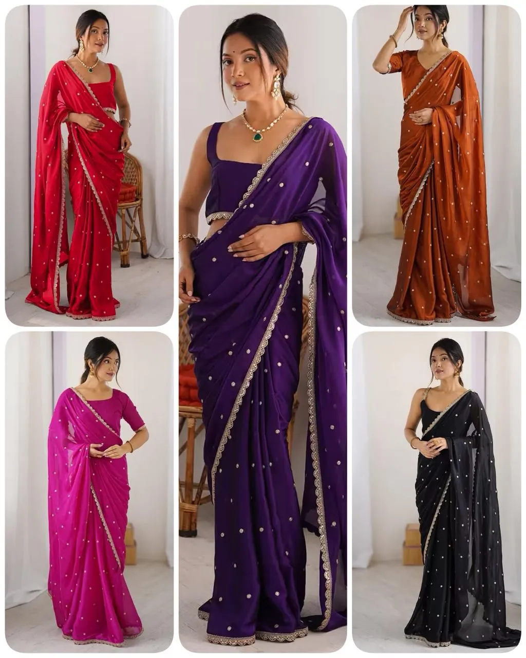Stylish Border Wedding Saree Under1000 - Image 8