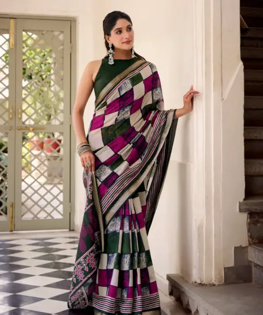 Temple Border Chanderi Saree