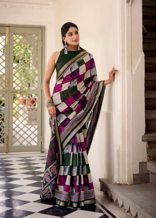 Temple Border Chanderi Saree