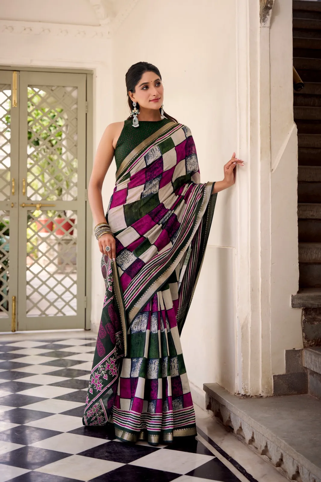 Temple Border Chanderi Saree